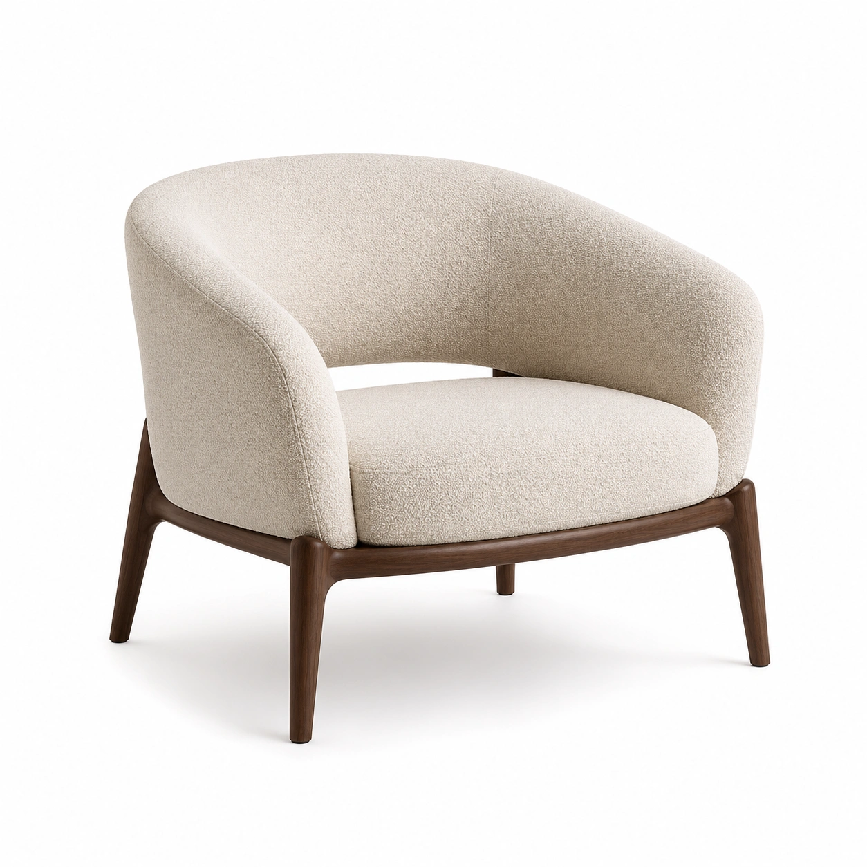 Sillon Moderno Blanco y Nogal-meubivo